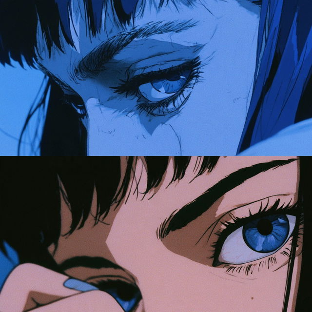 Perfect Blue style, Midjourney V8.2, render 3 of 4