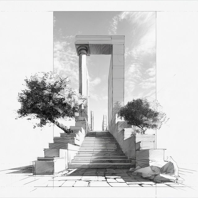 Perspective drawing style, Midjourney V8.2, render 4 of 4