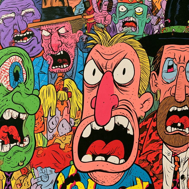 Peter Bagge style, Midjourney V8.2, render 2 of 4