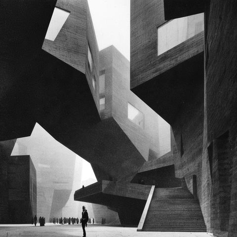 Peter Eisenman style (Architects), Midjourney V8.2
