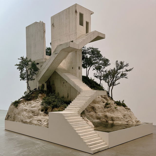 Peter Fischli style, Midjourney V8.2, render 3 of 4