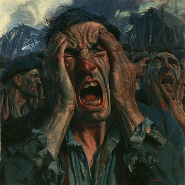 Peter Howson style, Midjourney V8.2, render 2 of 4