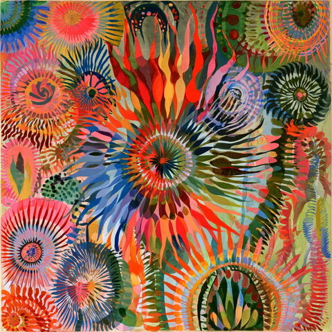Philip Taaffe style (Various), Midjourney V8.2