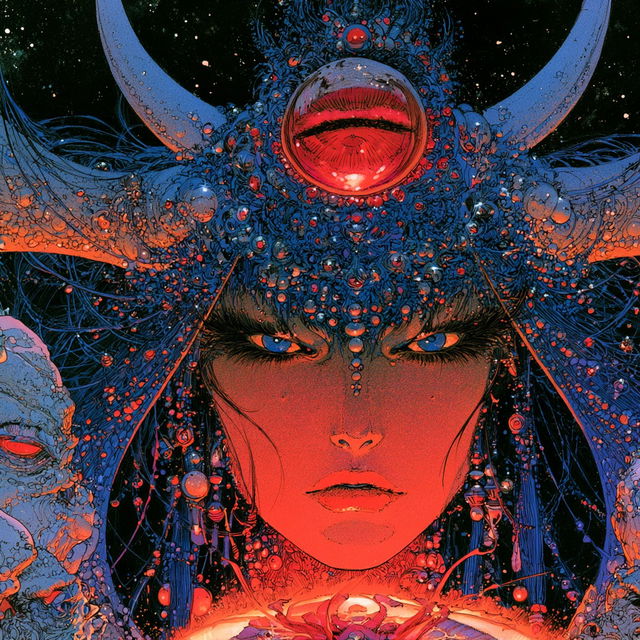 Philippe Druillet style, Midjourney V8.2, render 1 of 4