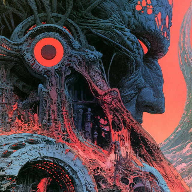 Philippe Druillet style, Midjourney V8.2, render 4 of 4