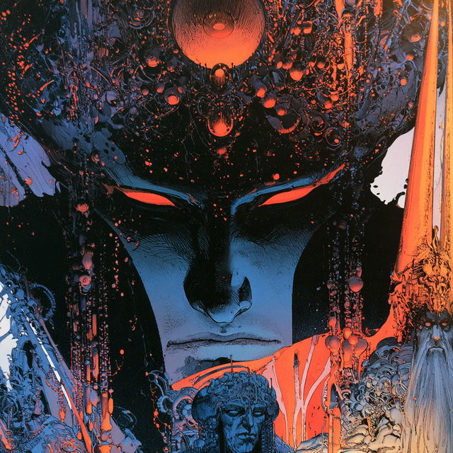 Philippe Druillet style, Midjourney V8.2, render 2 of 4