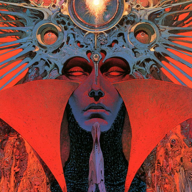 Philippe Druillet style, Midjourney V8.2, render 3 of 4