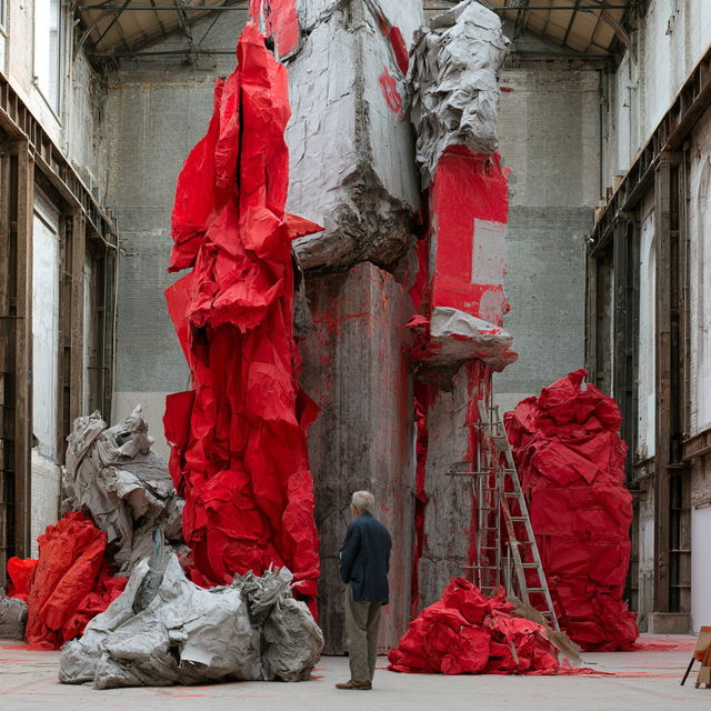 Phyllida Barlow style, Midjourney V8.2, render 2 of 4