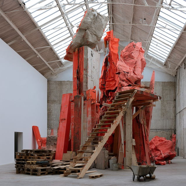 Phyllida Barlow style, Midjourney V8.2, render 1 of 4