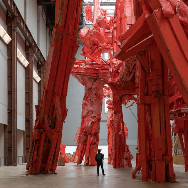 Phyllida Barlow style, Midjourney V8.2, render 4 of 4