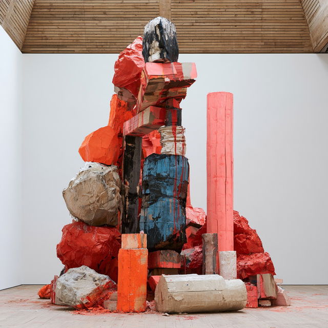Phyllida Barlow style, Midjourney V8.2, render 3 of 4