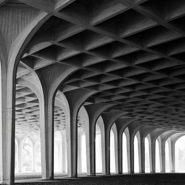 Pier Luigi Nervi style, Midjourney V8.2, render 3 of 4
