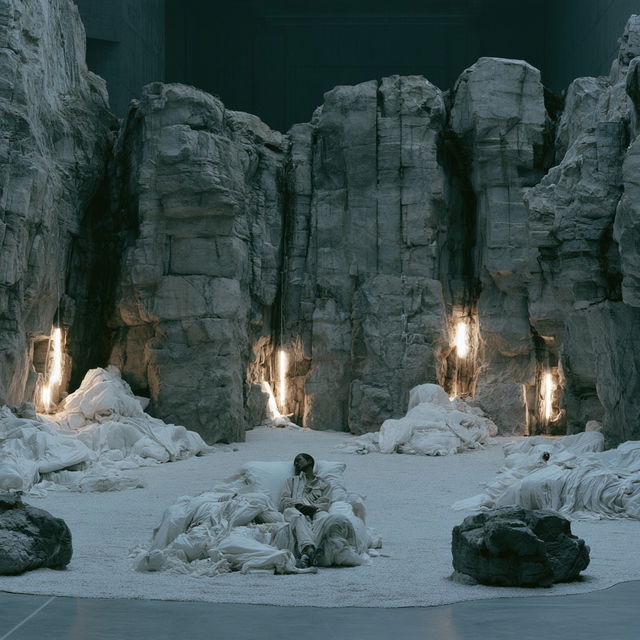 Pierre Huyghe style, Midjourney V8.2, render 4 of 4