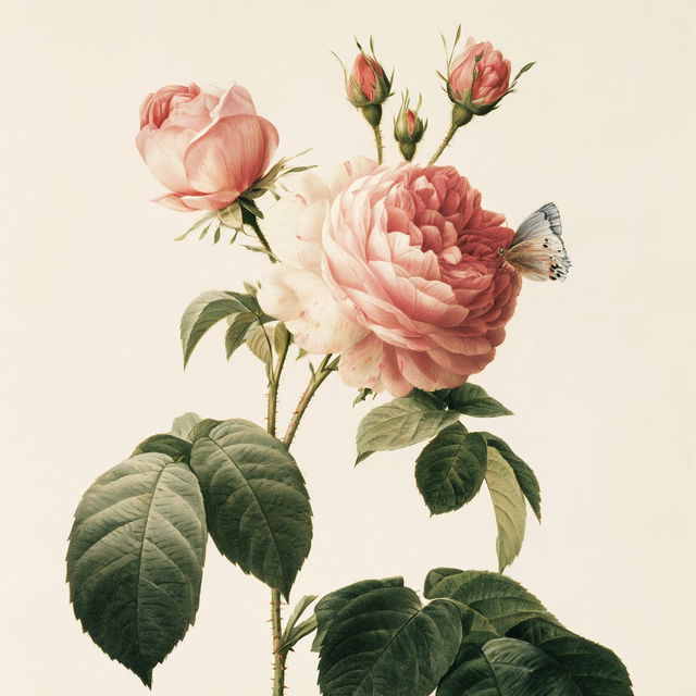 Pierre-Joseph Redoute style, Midjourney V8.2, render 3 of 4