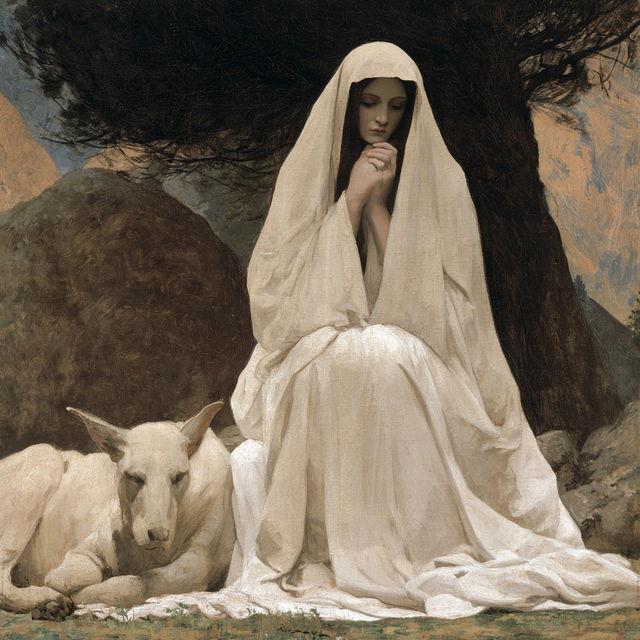 Pierre Puvis de Chavannes style, Midjourney V8.2, render 2 of 4