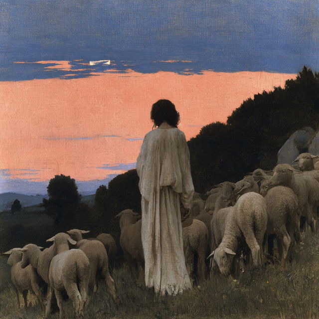 Pierre Puvis de Chavannes style, Midjourney V8.2, render 4 of 4