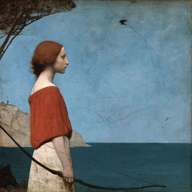 Pierre Puvis de Chavannes style, Midjourney V8.2, render 3 of 4
