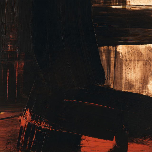 Pierre Soulages style, Midjourney V8.2, render 2 of 4