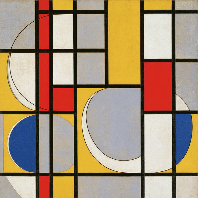 Piet Mondrian style, Midjourney V8.2, render 2 of 4