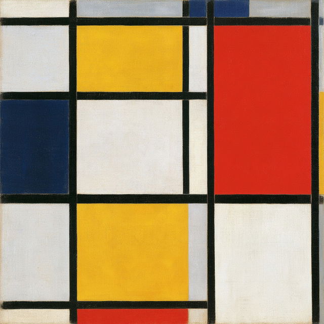 Piet Mondrian style, Midjourney V8.2, render 3 of 4