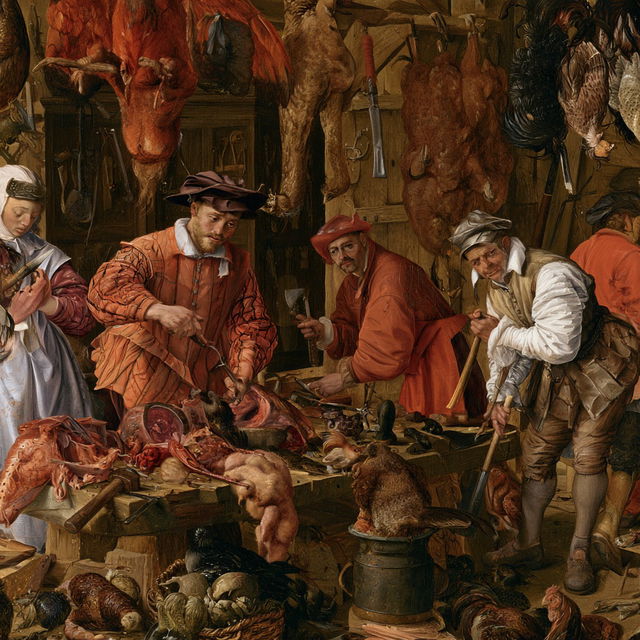 Pieter Aertsen style, Midjourney V8.2, render 3 of 4