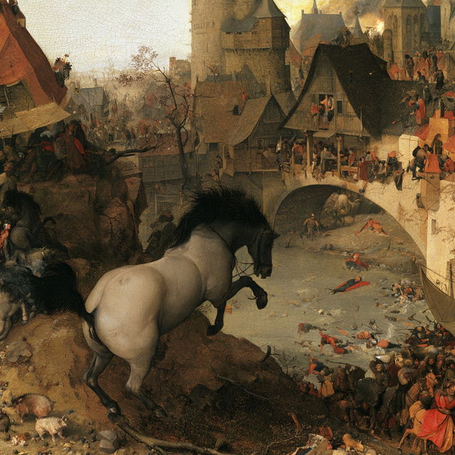 Pieter Bruegel the Elder style, Midjourney V8.2, render 3 of 4
