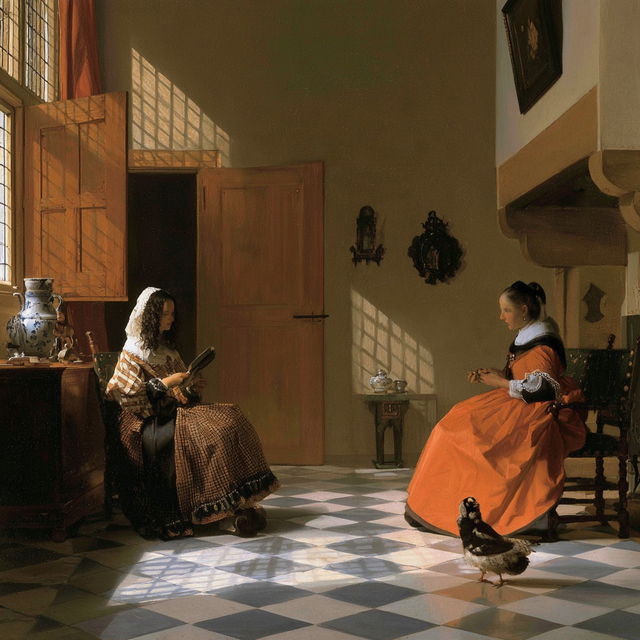 Pieter de Hooch style, Midjourney V8.2, render 4 of 4