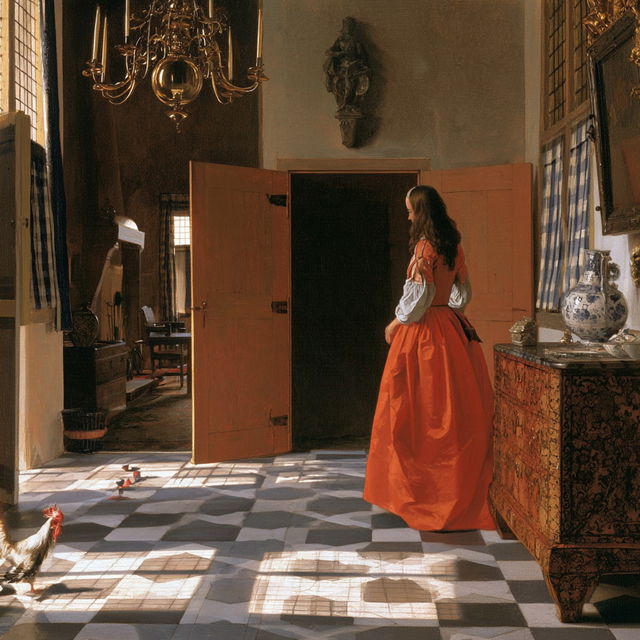 Pieter de Hooch style, Midjourney V8.2, render 3 of 4