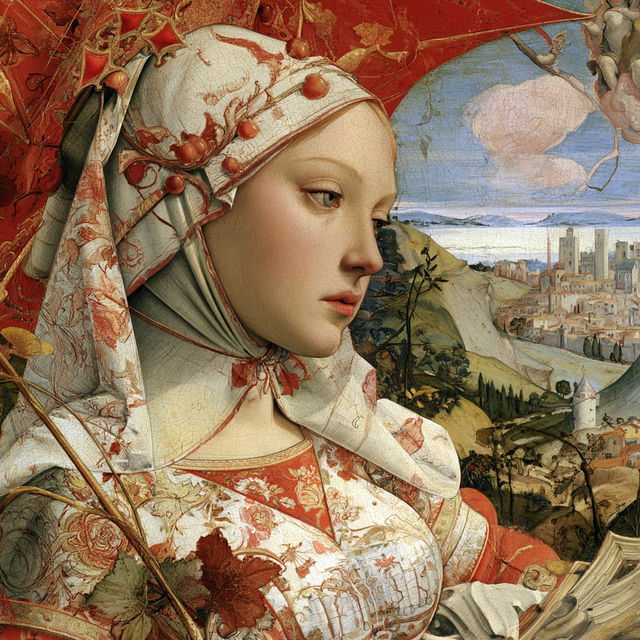Pinturicchio style, Midjourney V8.2, render 2 of 4