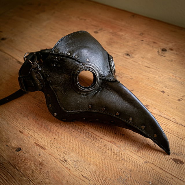 Plague doctor mask style, Midjourney V8.2, render 4 of 4