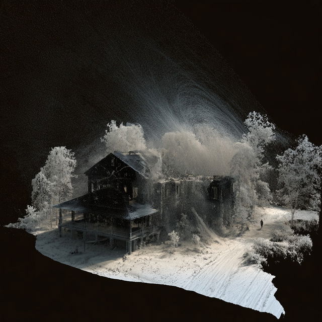 Point cloud style, Midjourney V8.2, render 2 of 4