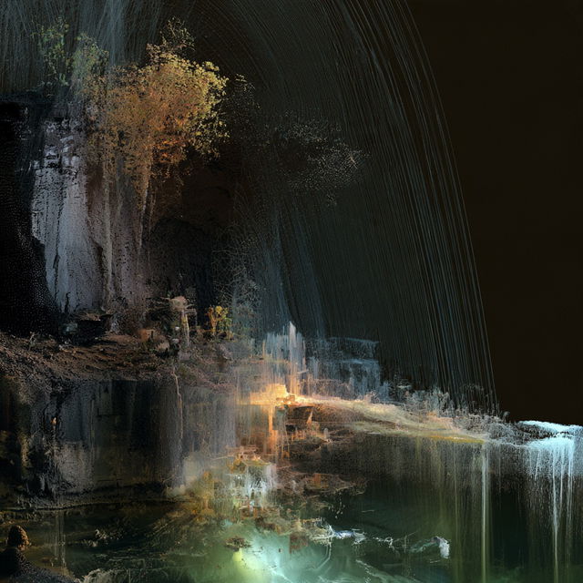 Point cloud style, Midjourney V8.2, render 1 of 4