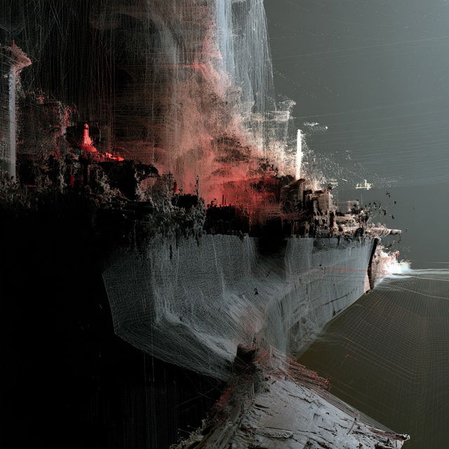 Point cloud style, Midjourney V8.2, render 4 of 4