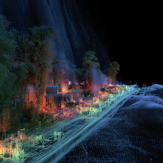Point cloud style, Midjourney V8.2, render 3 of 4