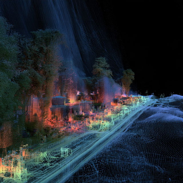 Point cloud style, Midjourney V8.2, render 3 of 4