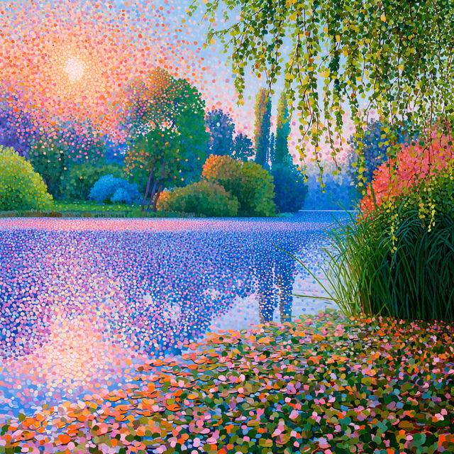 Pointillism style, Midjourney V8.2, render 3 of 4