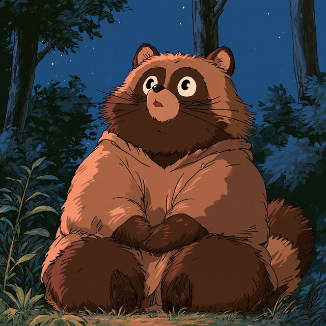 Pom Poko style, Midjourney V8.2, render 4 of 4