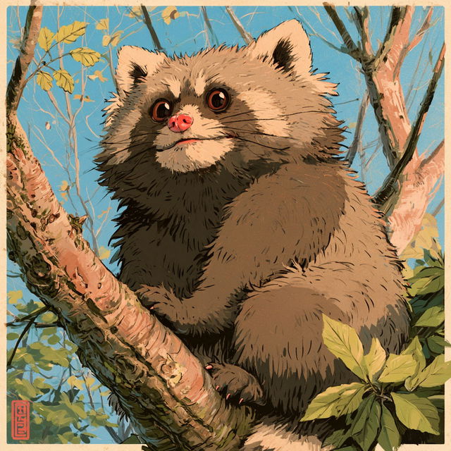 Pom Poko style, Midjourney V8.2, render 3 of 4