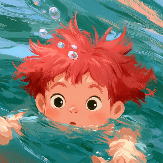 Ponyo style, Midjourney V8.2, render 2 of 4