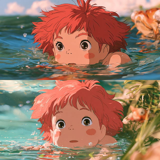 Ponyo style, Midjourney V8.2, render 3 of 4