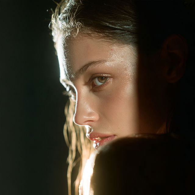 Portrait shot with back lighting style, Midjourney V8.2, render 1 of 4