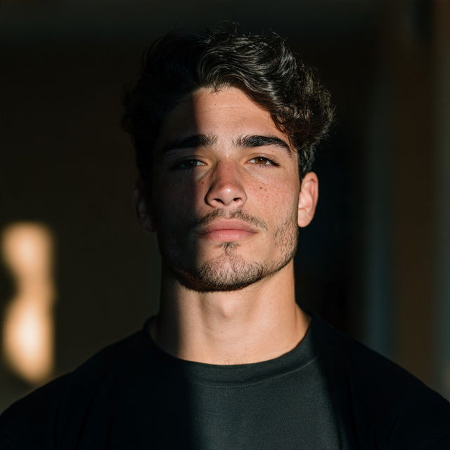 Portrait shot with contrasty lighting style, Midjourney V8.2, render 2 of 4