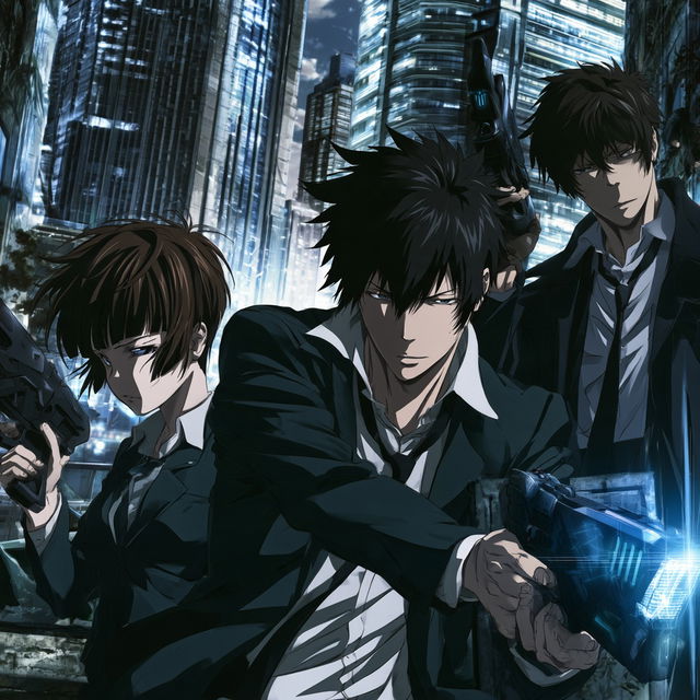 Psycho-Pass style, Midjourney V8.2, render 3 of 4