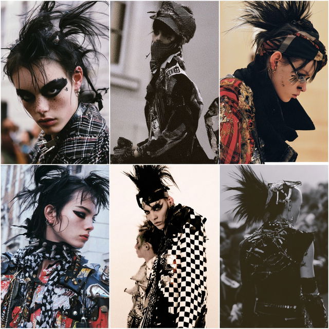Punk fashion style, Midjourney V8.2, render 3 of 4