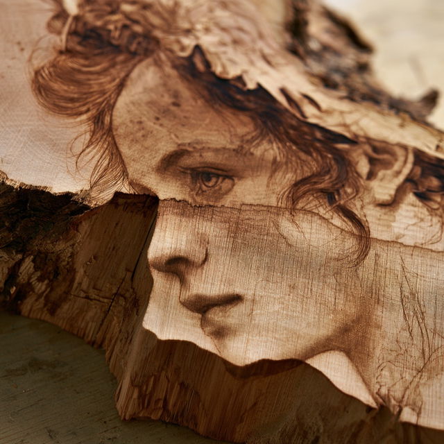 Pyrogravure style, Midjourney V8.2, render 2 of 4