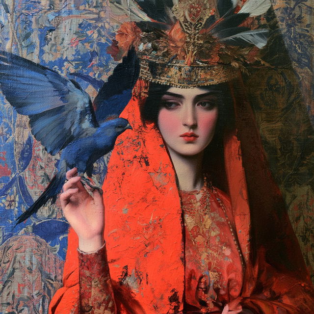 Qajar art style, Midjourney V8.2, render 4 of 4