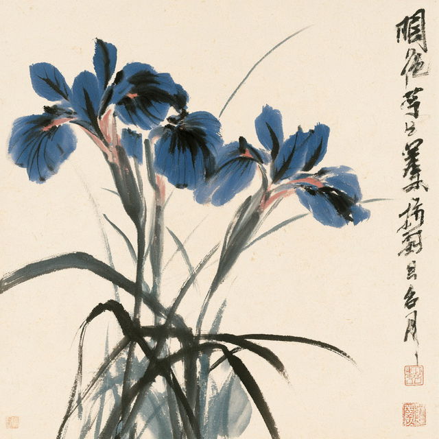 Qi Baishi style, Midjourney V8.2, render 1 of 4