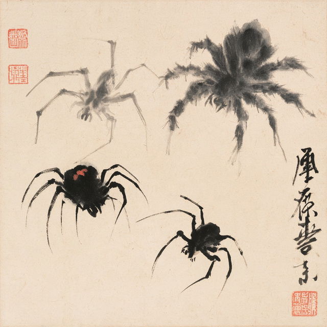 Qi Baishi style, Midjourney V8.2, render 4 of 4