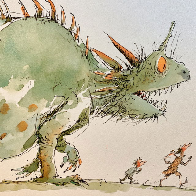 Quentin Blake style, Midjourney V8.2, render 1 of 4