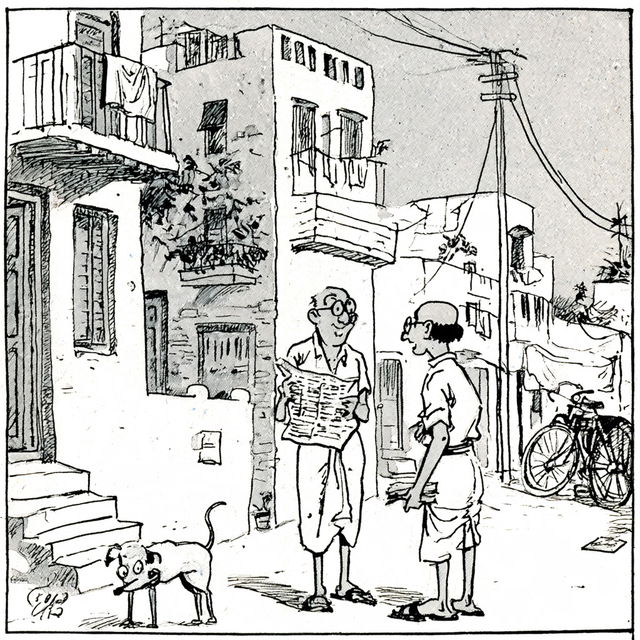 R. K. Laxman style, Midjourney V8.2, render 3 of 4